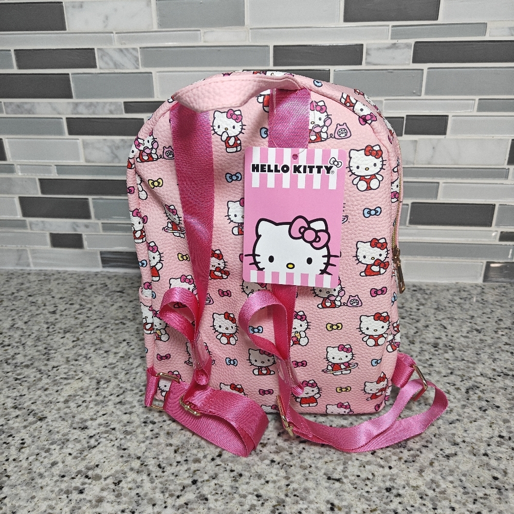 Hello Kitty Mini Backpack By Fast Forward (Pink, bow print) - Picture 2 of 6